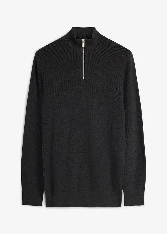 Half zip genser i 100% bomull, bonprix
