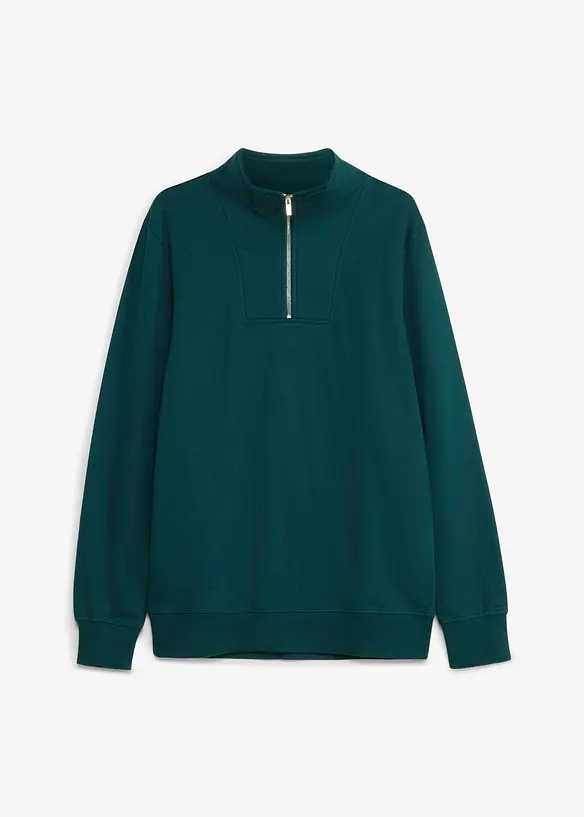 Half zip sweatshirt i 100% &oslash;kologisk bomull, bonprix