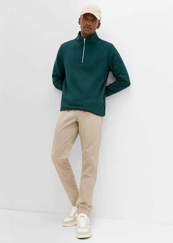 Half zip sweatshirt i 100% &oslash;kologisk bomull, bonprix