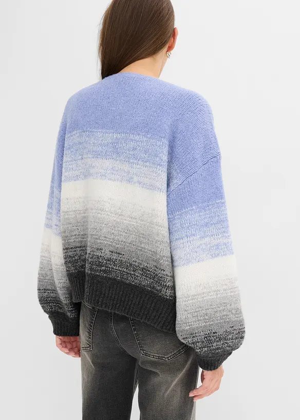 Grovstrikket cardigan i myk garnmiks med ull, bonprix