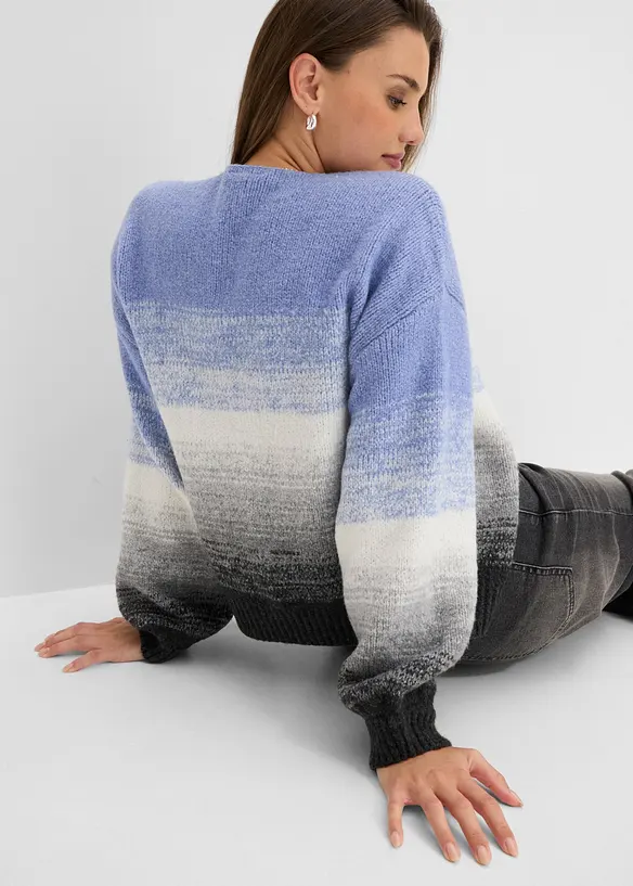 Grovstrikket cardigan i myk garnmiks med ull, bonprix