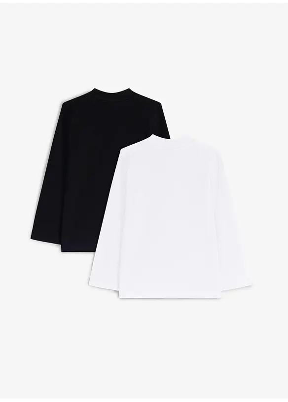Langermet topp i elastisk miks av &oslash;kologisk bomull (2-pack), bonprix