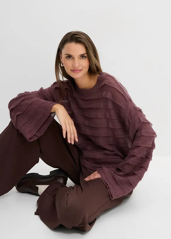 Oversized genser, semitransparent, bonprix