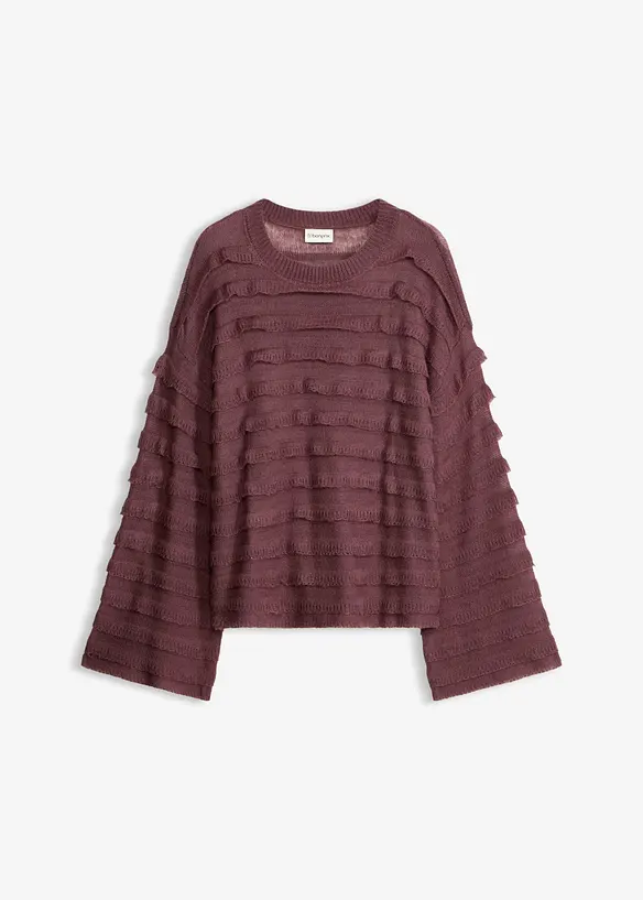Oversized genser, semitransparent, bonprix