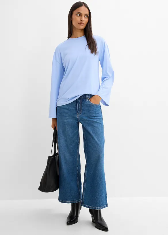 Lang topp i lett materiale, bonprix