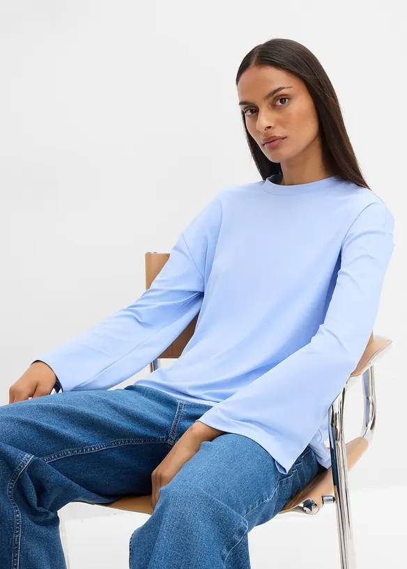 Lang topp i lett materiale, bonprix