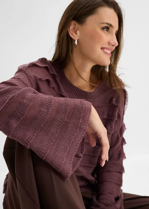 Oversized genser, semitransparent, bonprix