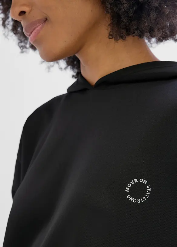 Oversized trenings-hoodie, hurtigt&oslash;rkende, bonprix