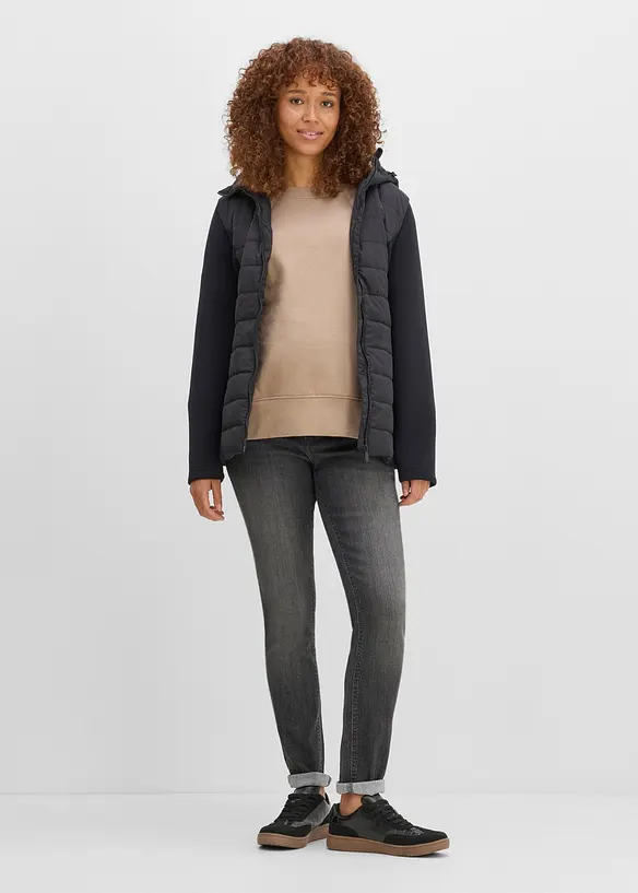 Elastiske mama jeans med &oslash;kologisk bomull, skinny, bonprix