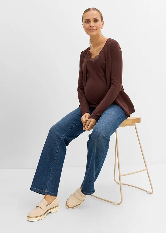 Mama jeans med &oslash;kologisk bomull, loose fit, bonprix