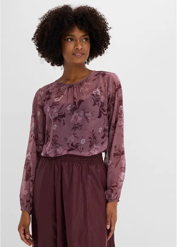 Tunika i transparent chiffon, bonprix