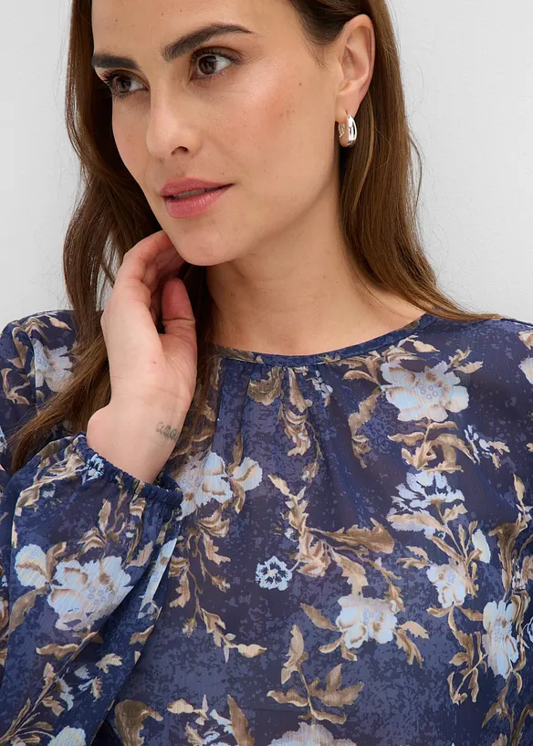 Tunika i transparent chiffon, bonprix