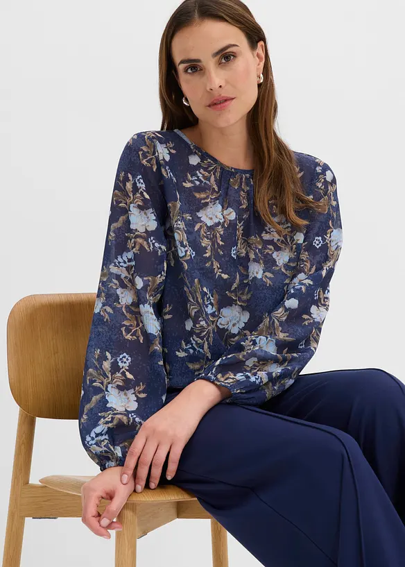 Tunika i transparent chiffon, bonprix