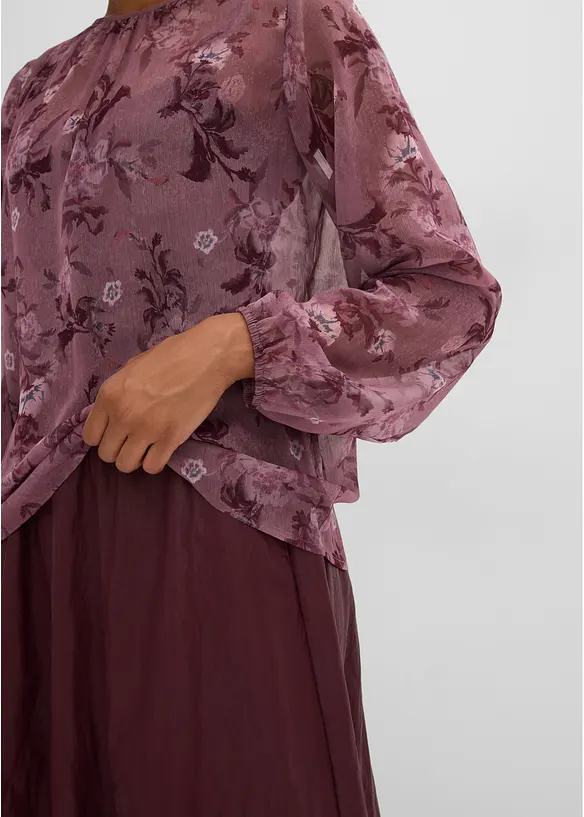 Tunika i transparent chiffon, bonprix