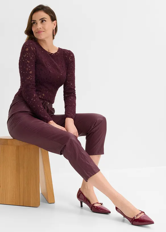 Pull on-bukse i imitert skinn, bonprix