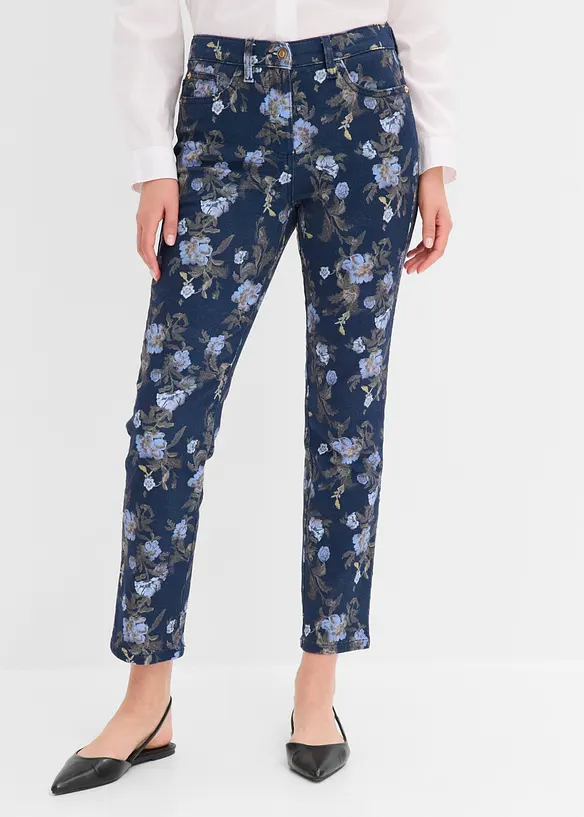 Twillbukse med blomsterm&oslash;nster, bonprix