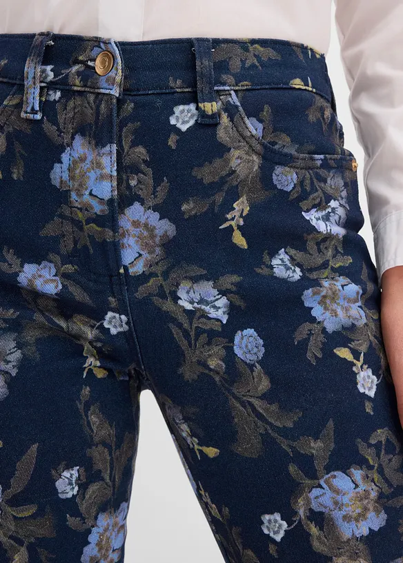 Twillbukse med blomsterm&oslash;nster, bonprix