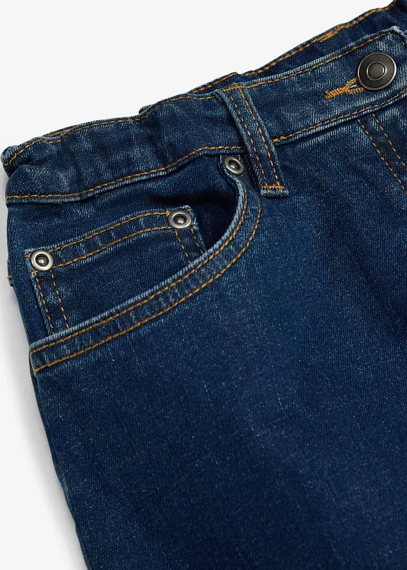 Jeansskj&oslash;rt i elastisk bomullsmiks Mid Waist, bonprix