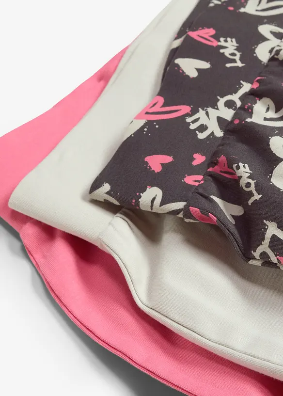 Leggings i elastisk, &oslash;kologisk bomullsmiks (3-pack), bonprix