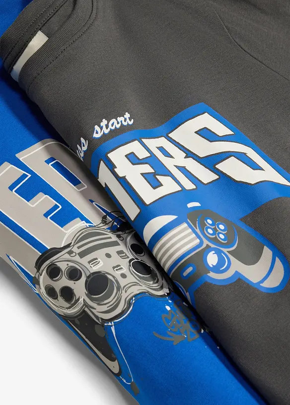Langermet topp i myk, &oslash;kologisk bomull (2-pack), bonprix