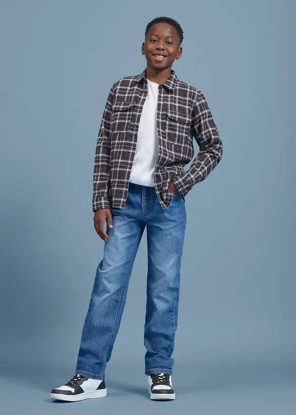 Regular fit jeans med stretch og justerbar linning, straight, bonprix