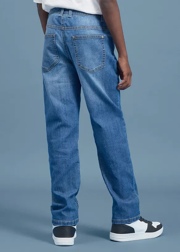 Regular fit jeans med stretch og justerbar linning, straight, bonprix