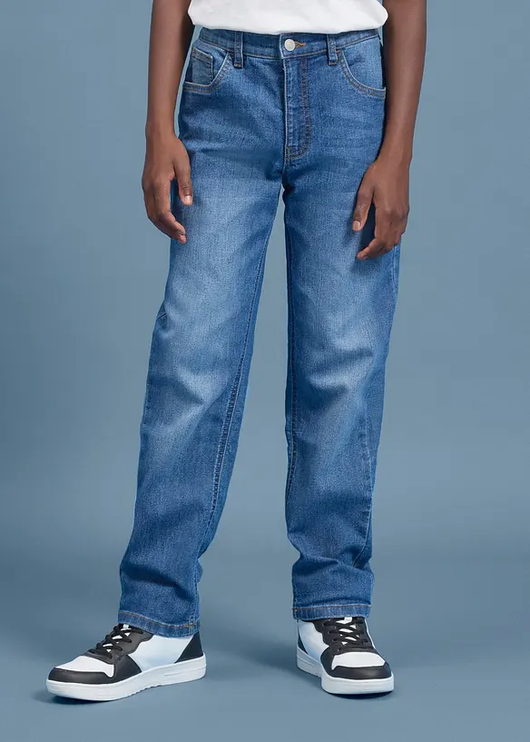 Regular fit jeans med stretch og justerbar linning, straight, bonprix