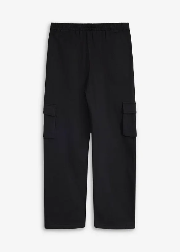 Cargo-joggebukse i myk bomullsmiks, loose fit, bonprix