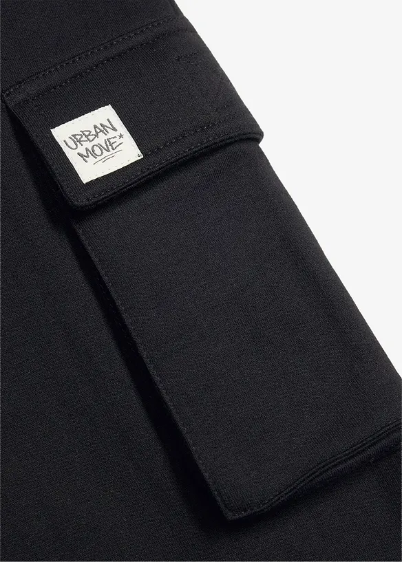 Cargo-joggebukse i myk bomullsmiks, loose fit, bonprix