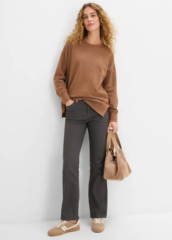 Bootcut bukse i elastisk bomullmiks, bonprix