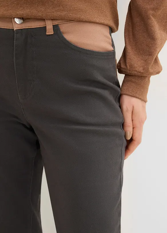 Bootcut bukse i elastisk bomullmiks, bonprix