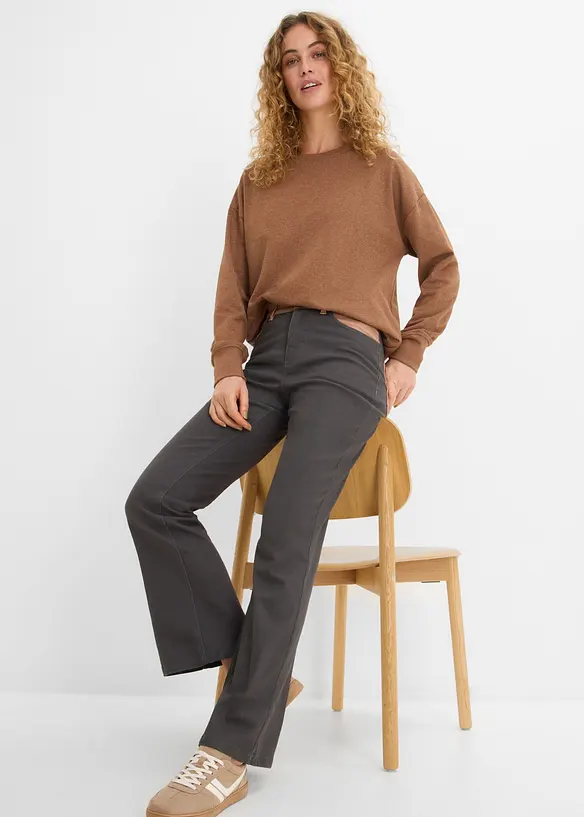 Bootcut bukse i elastisk bomullmiks, bonprix