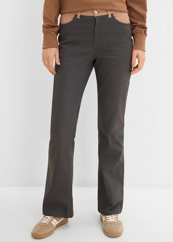 Bootcut bukse i elastisk bomullmiks, bonprix