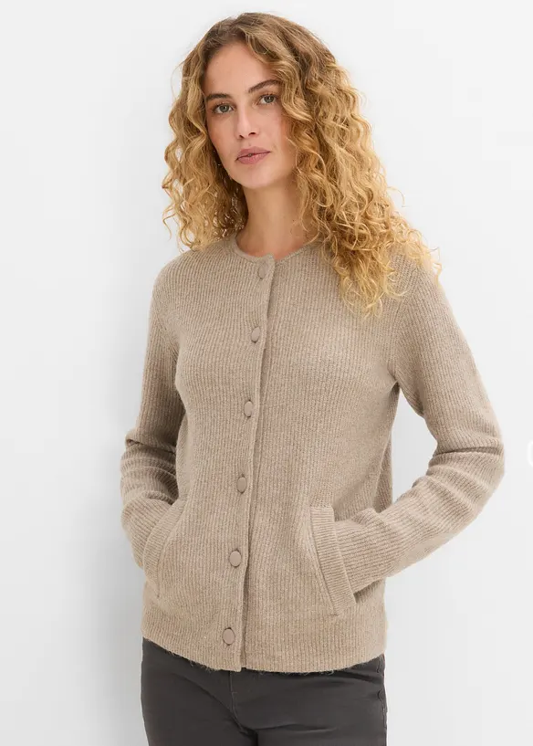 Ribbestrikket cardigan, bonprix