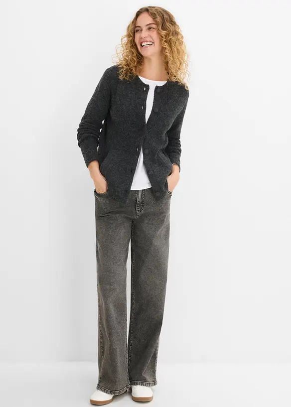 Ribbestrikket cardigan, bonprix