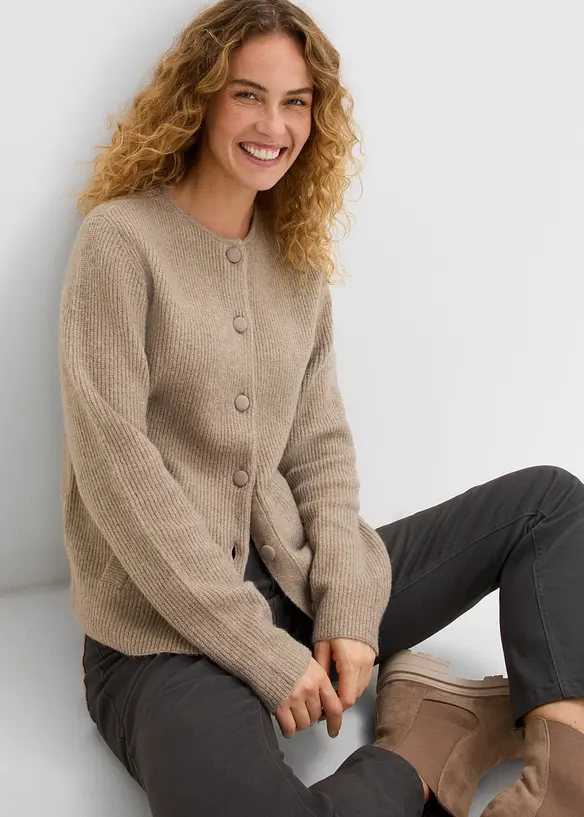 Ribbestrikket cardigan, bonprix