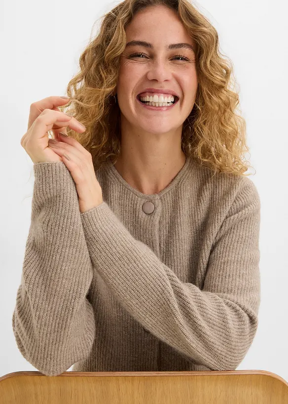 Ribbestrikket cardigan, bonprix