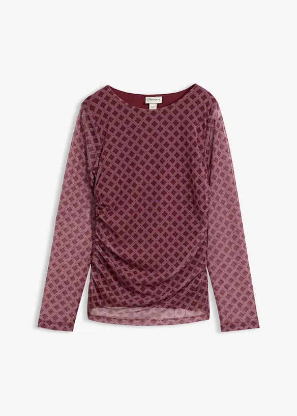Langermet topp i tynn mesh, bonprix