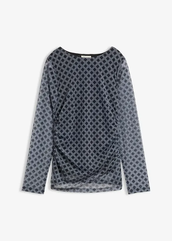 Langermet topp i tynn mesh, bonprix