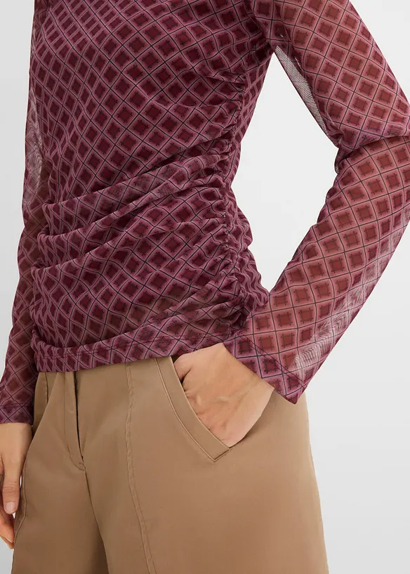 Langermet topp i tynn mesh, bonprix