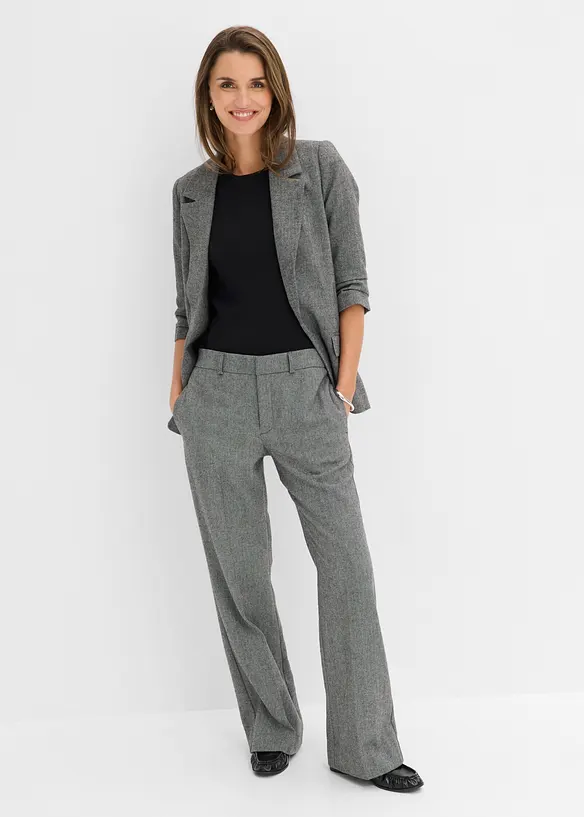 Lang blazer med krage med slag, bonprix