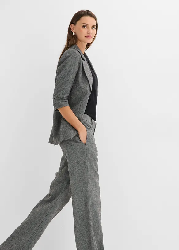 Lang blazer med krage med slag, bonprix