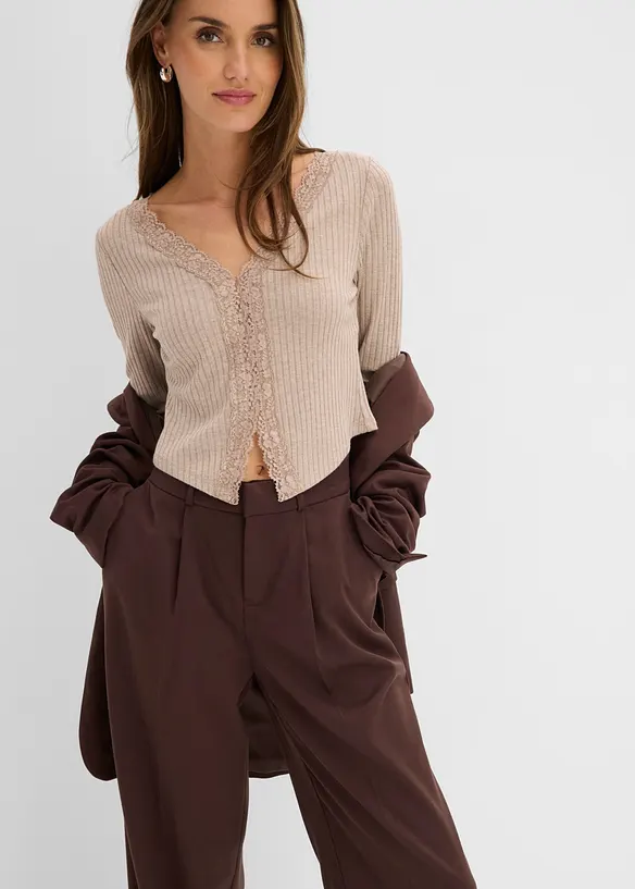 Ribbet topp, bonprix