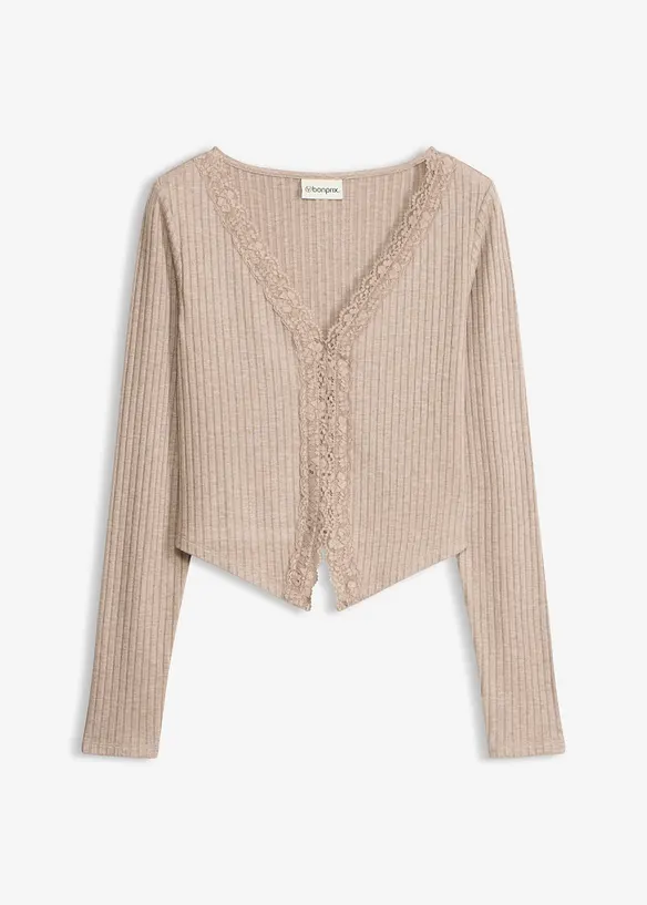 Ribbet topp, bonprix