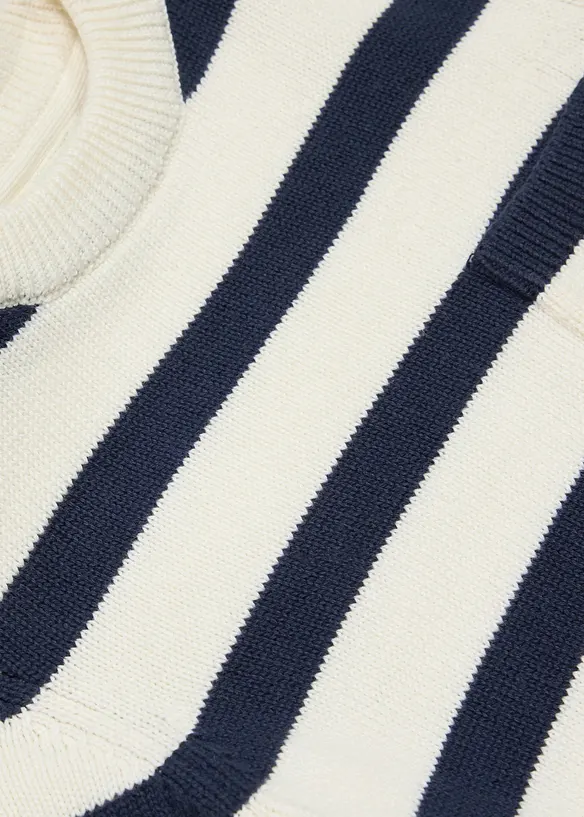 Grovstrikket genser i 100% bomull med stripem&oslash;nster, bonprix