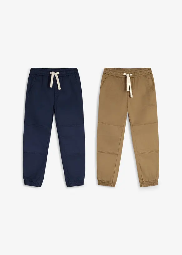 Regular fit pull on-bukse med myk bomull (2-pack), bonprix
