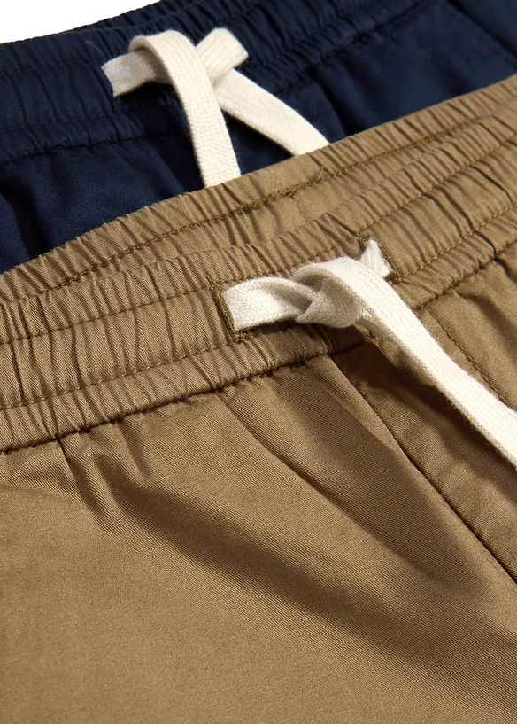 Regular fit pull on-bukse med myk bomull (2-pack), bonprix