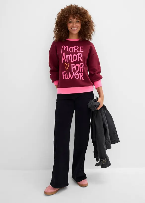 Sweatshirt i bomullsmiks, bonprix