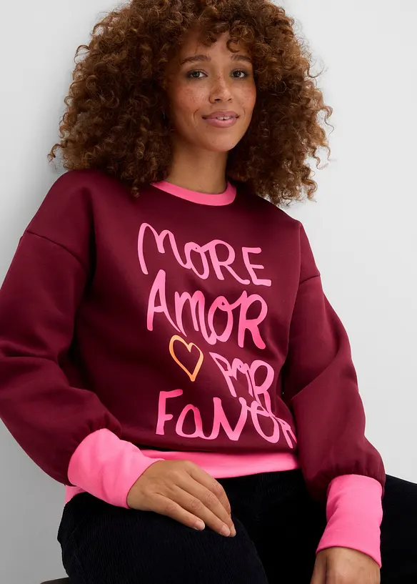 Sweatshirt i bomullsmiks, bonprix
