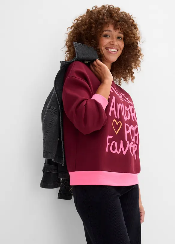 Sweatshirt i bomullsmiks, bonprix